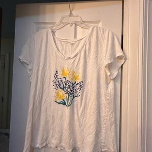 ☀️3/$10☀️ LOFT White Relaxed Short Sleeve Tee XL